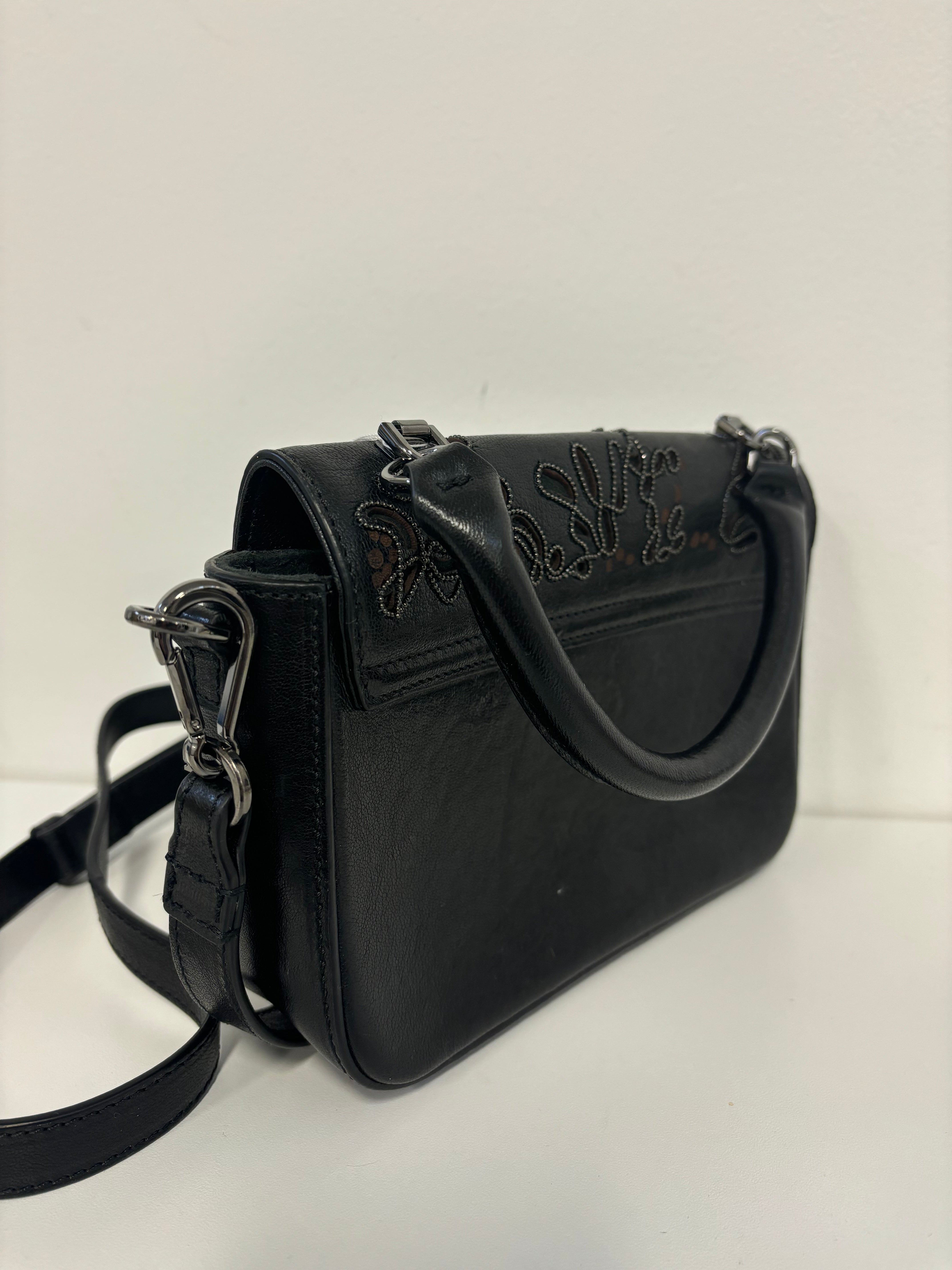 BRUNELLO CUCINELLI brown leather beaded bag