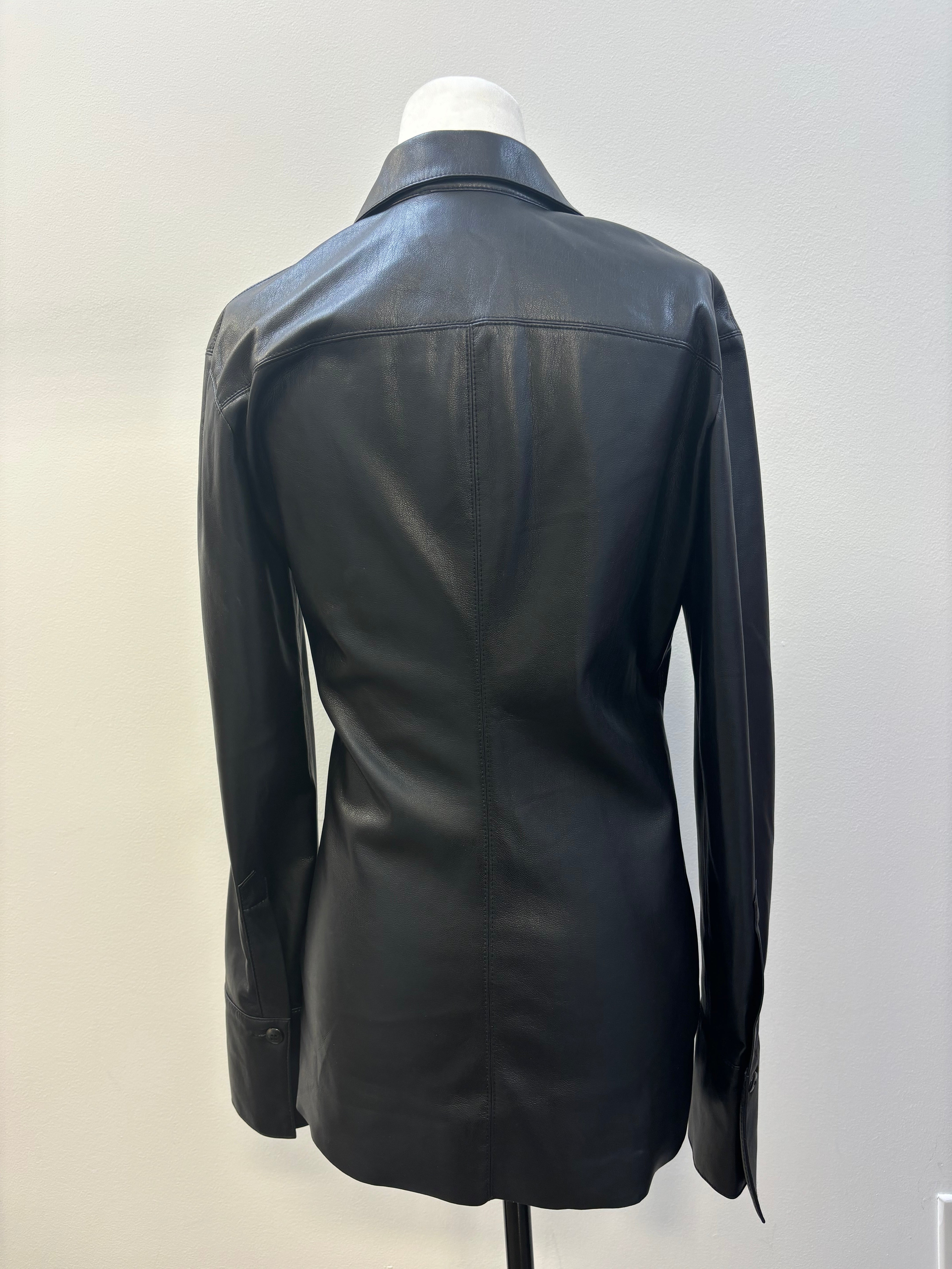 Nanushka Vegan Leather Button Up Shirt