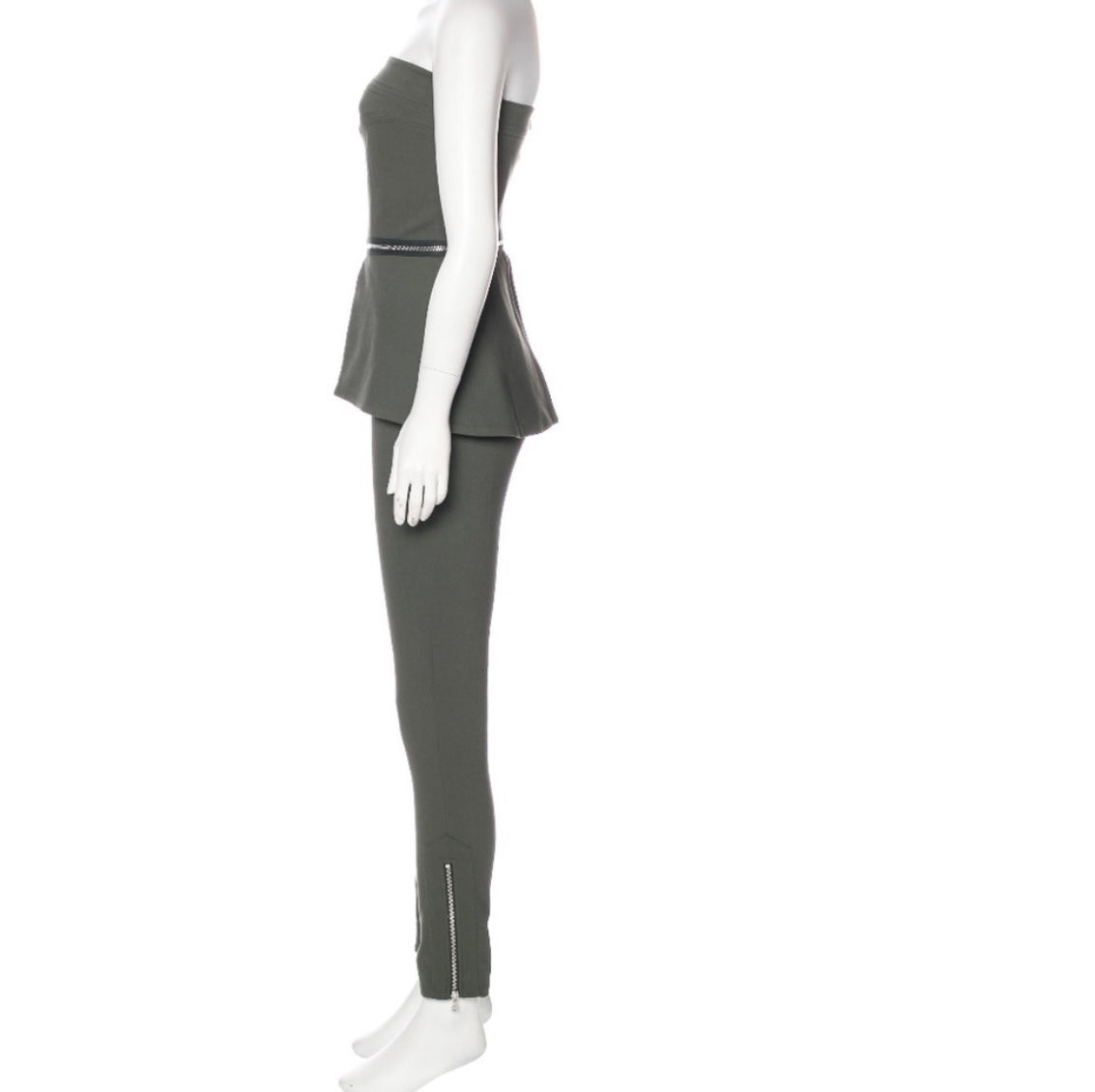 ALEXIS strapless jumpsuit with peplum