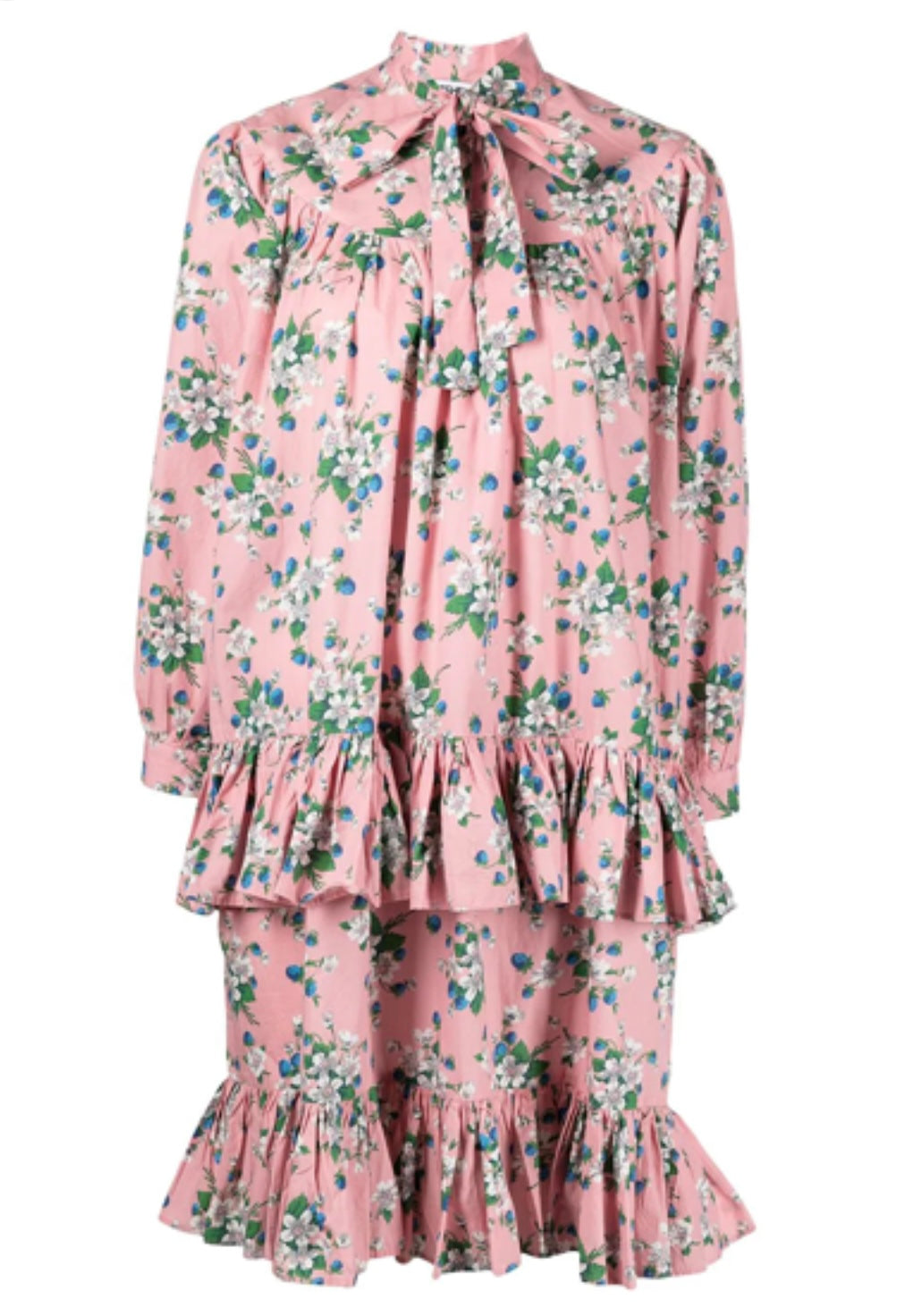 BATSHEVA -  FLORAL PRINT RUFFLED DRESS