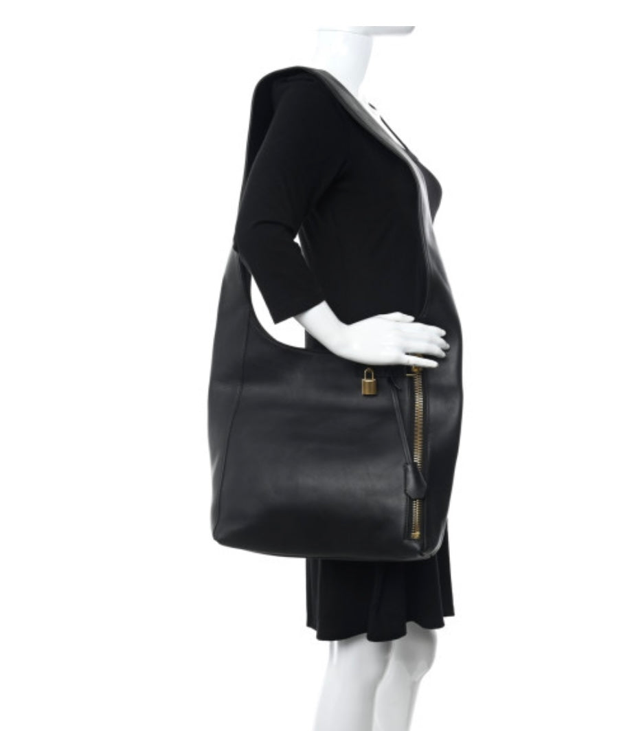 TOM FORD
Alix Black Leather Large Hobo Crossbody Bag