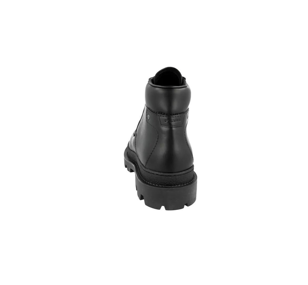 Pre-Loved PRADA MENS monoloth black leather lace-up boots