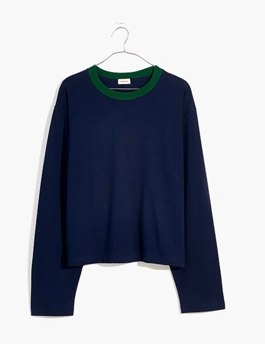 Donni Bi-Color Ringer Long-Sleeve Tee