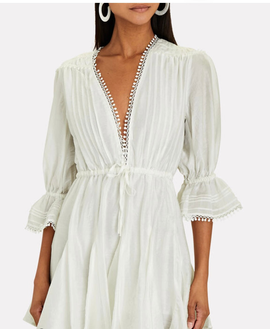 SABINA MUSAYEV -
Harbor Crochet-Trim Mini Dress