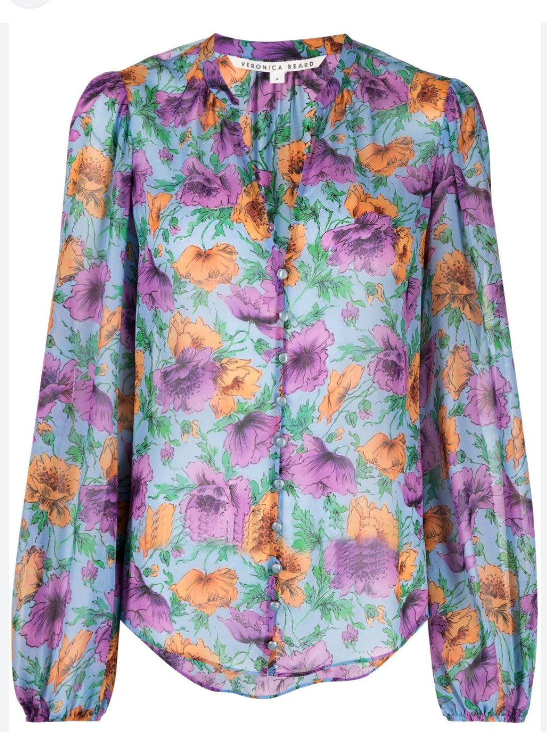 Veronica Beard - Syden Floral-print
Silk-chiffon Blouse