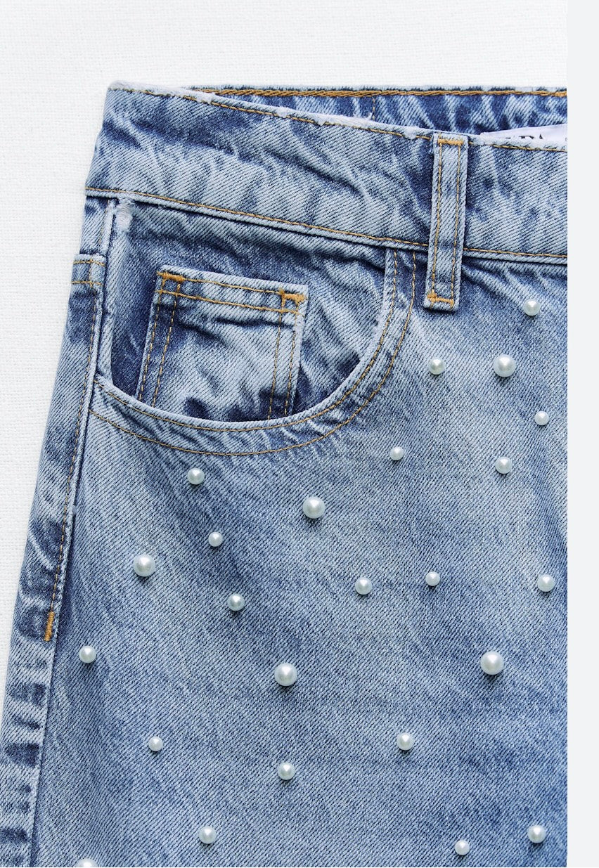ZARA - DENIM WITH PEARLS