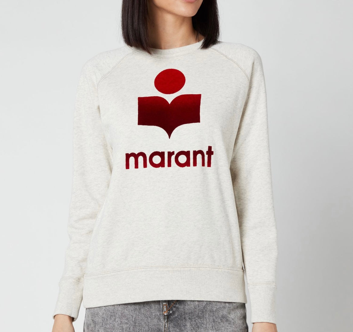 ISABEL MARANT crewneck with red velvet logo