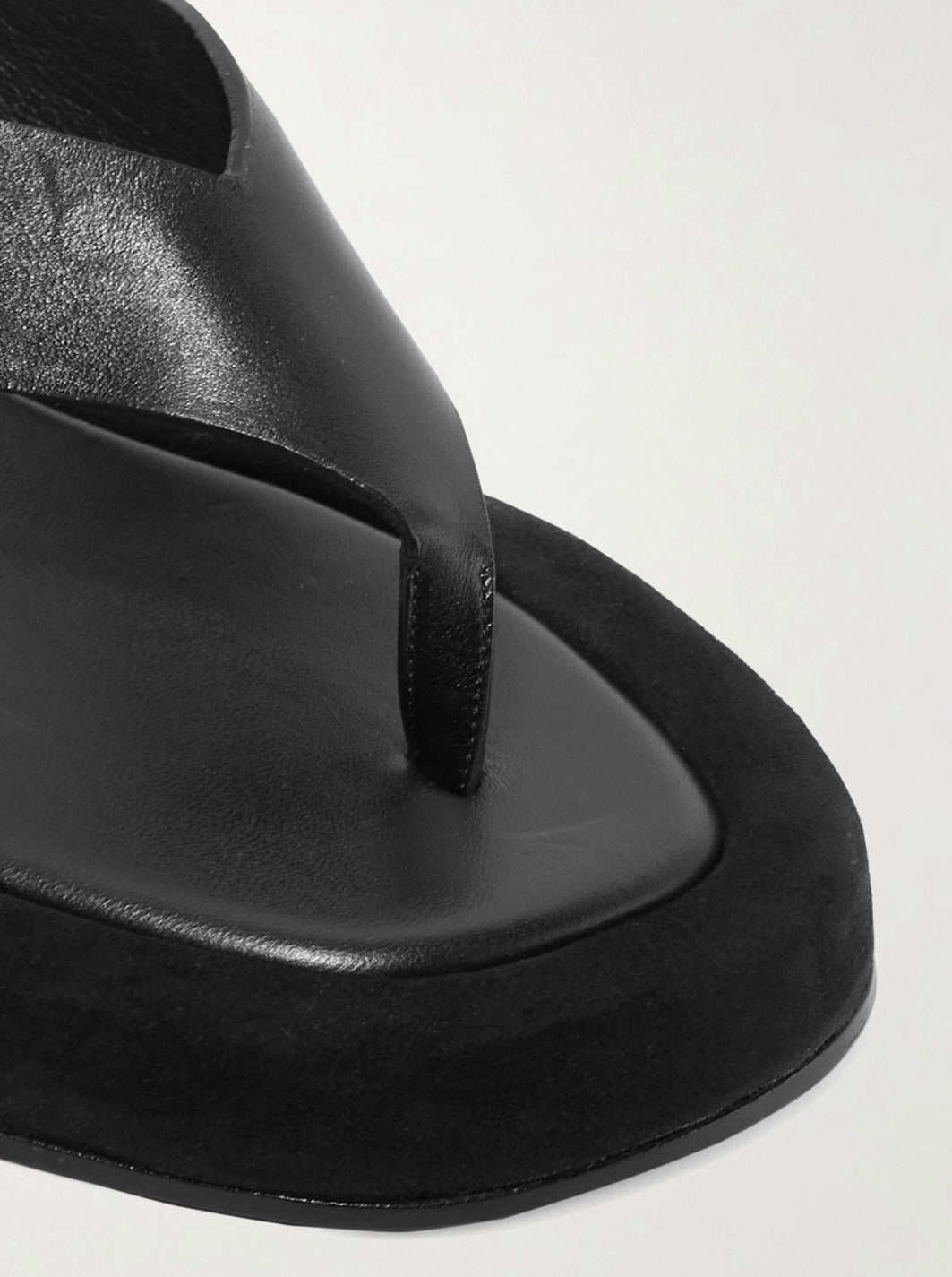 The Row- Ginza leather and suede flip flops