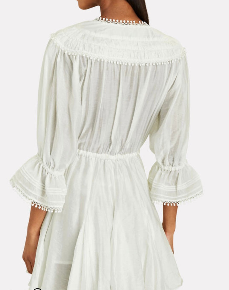 SABINA MUSAYEV -
Harbor Crochet-Trim Mini Dress