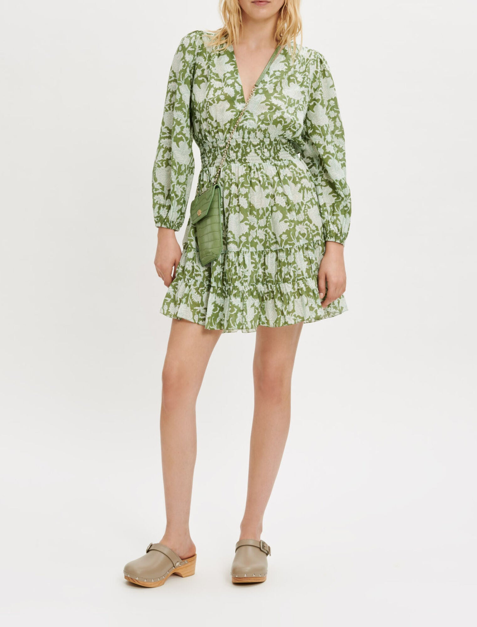 MAJE green paisley print mini dress