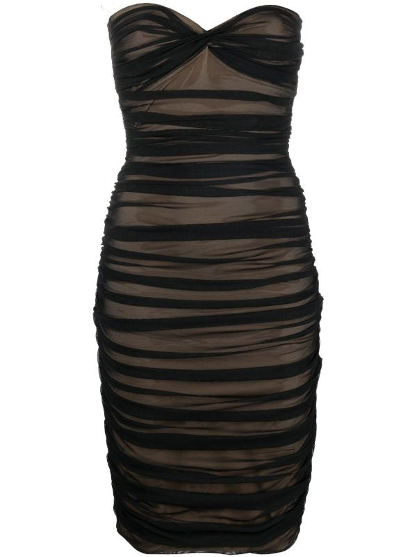 Norma Kamali Strapless Mesh Dress