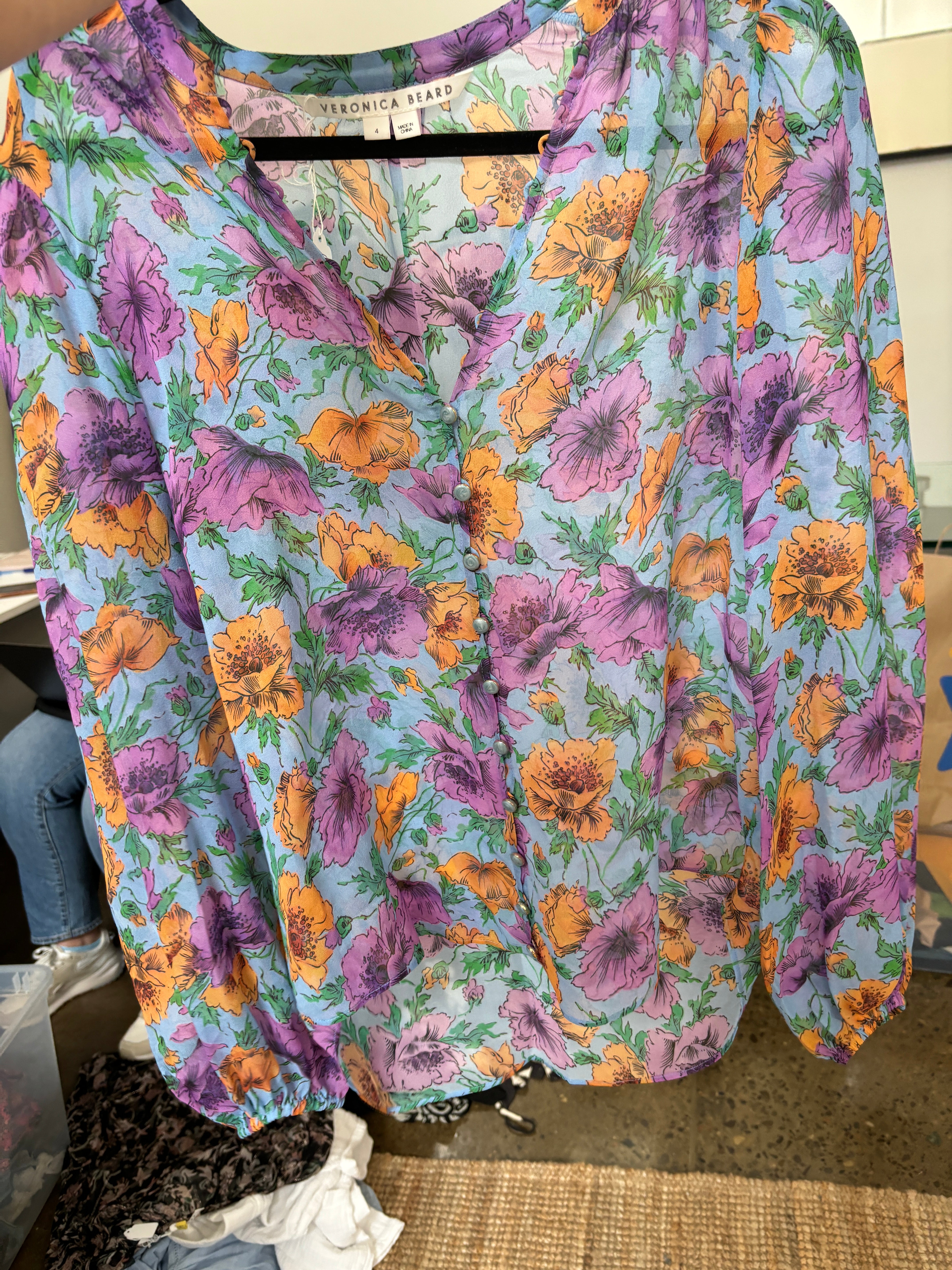 Veronica Beard - Syden Floral-print
Silk-chiffon Blouse