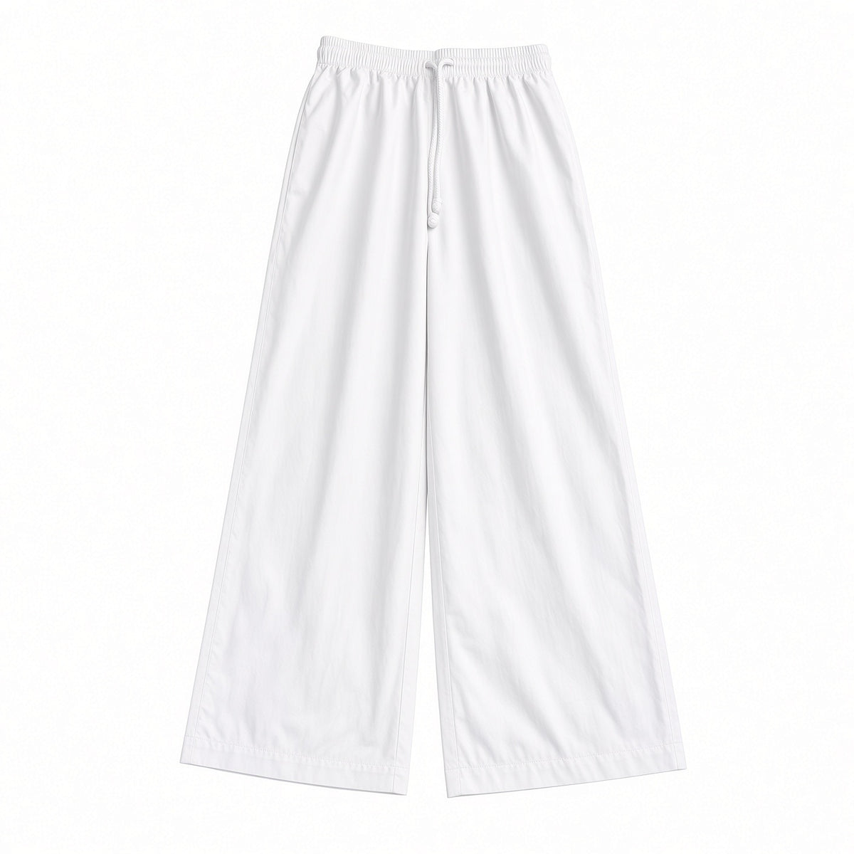 Donni White Poplin Drawstring Pant