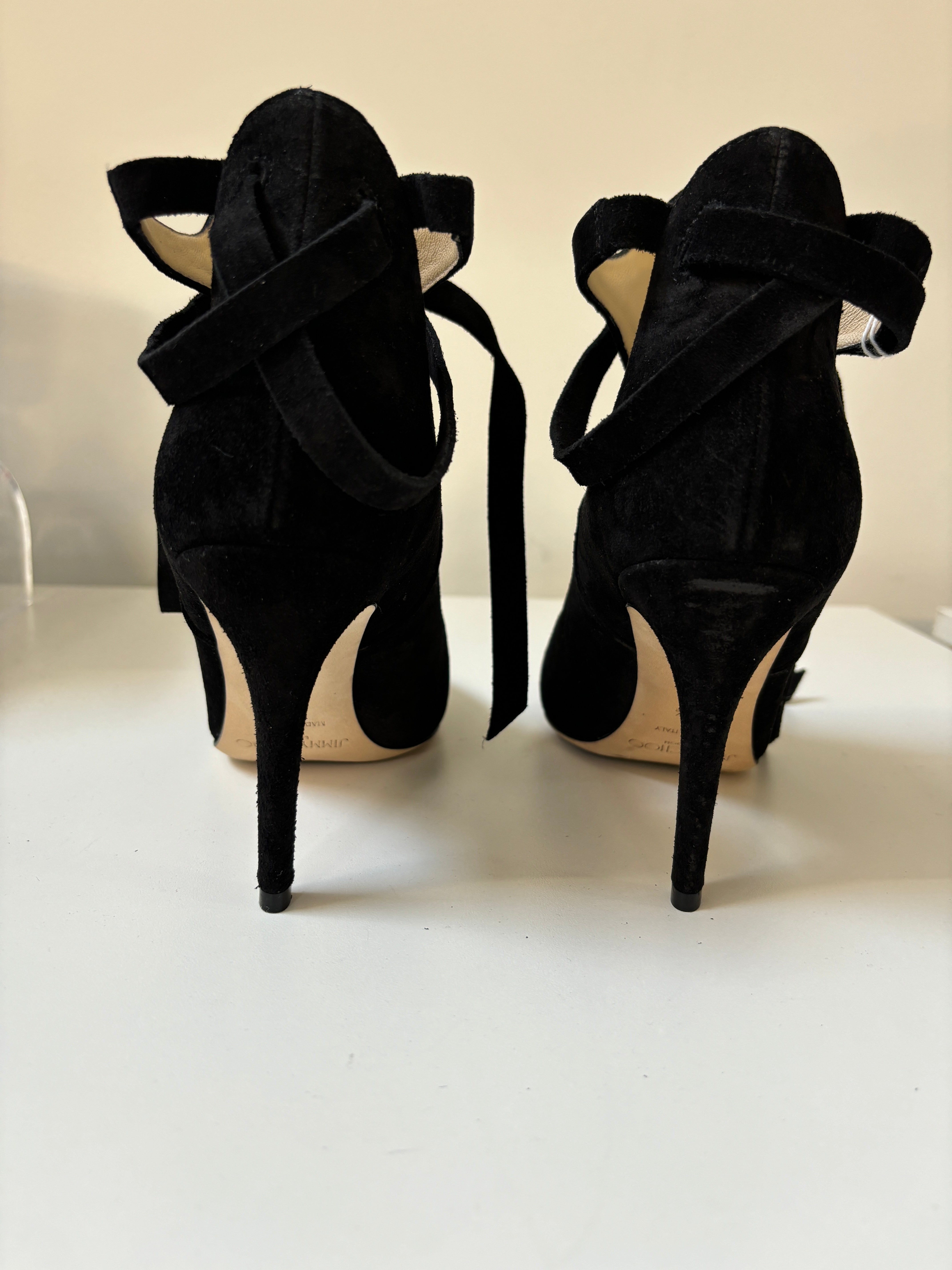 JIMMY CHOO - MARINA 90 BLACK SUEDE BOOTIES