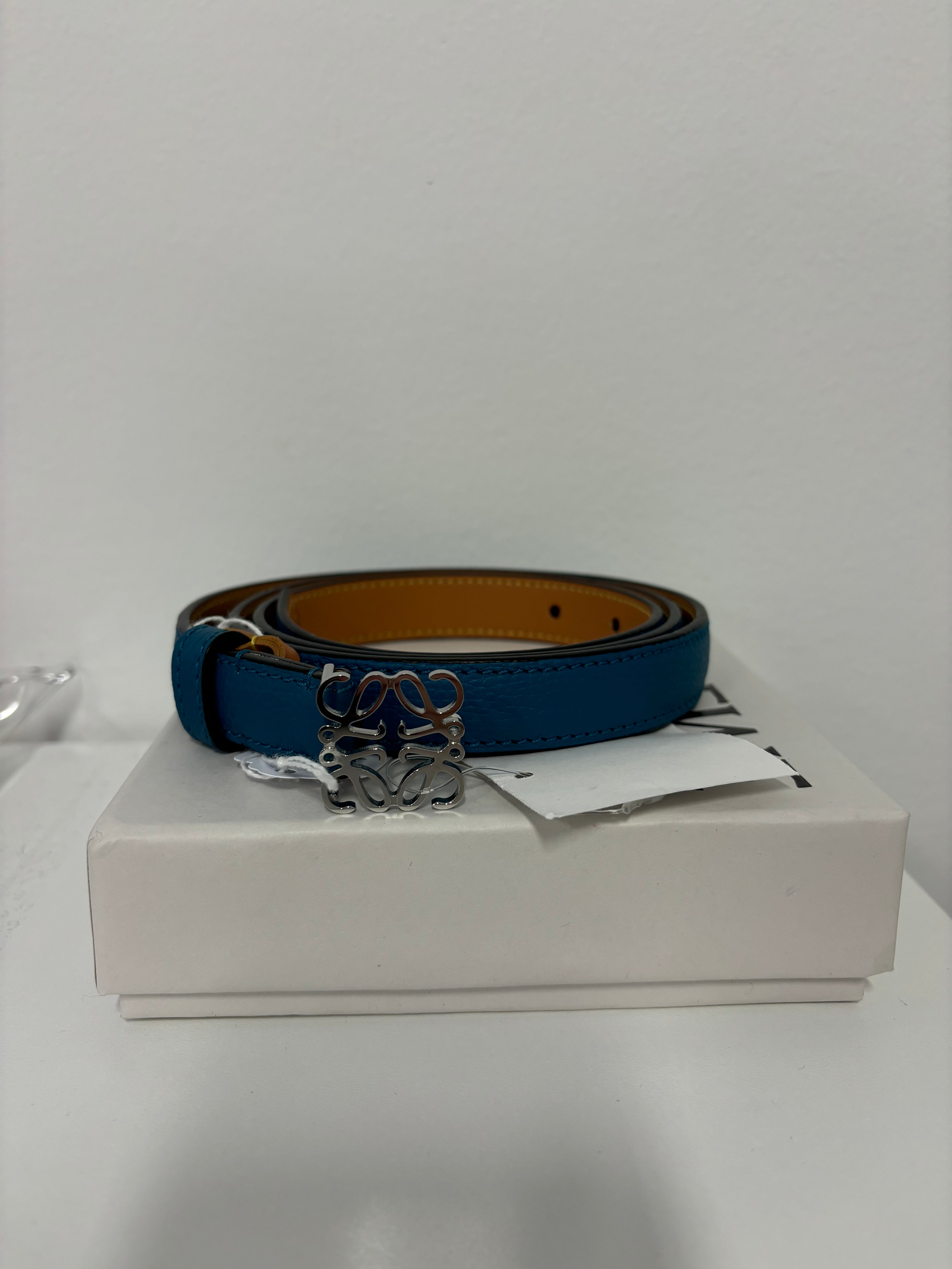 LOEWE blue thin belt with SHW