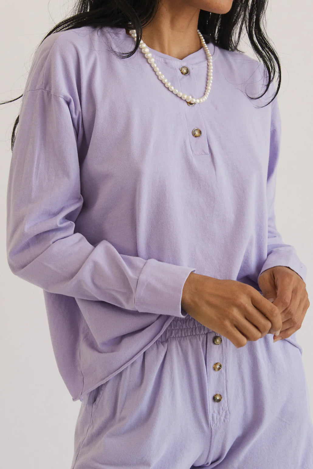 DONNI long sleeve henley top