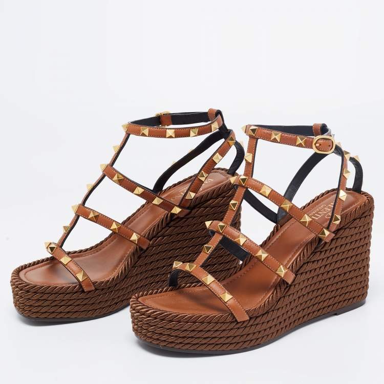 VALENTINO rockstud cork wedges