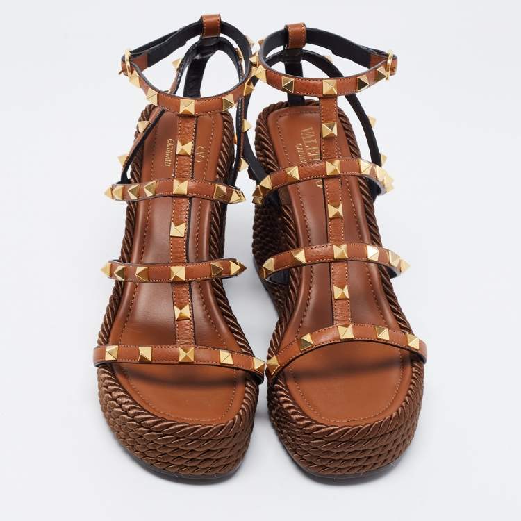 VALENTINO rockstud cork wedges