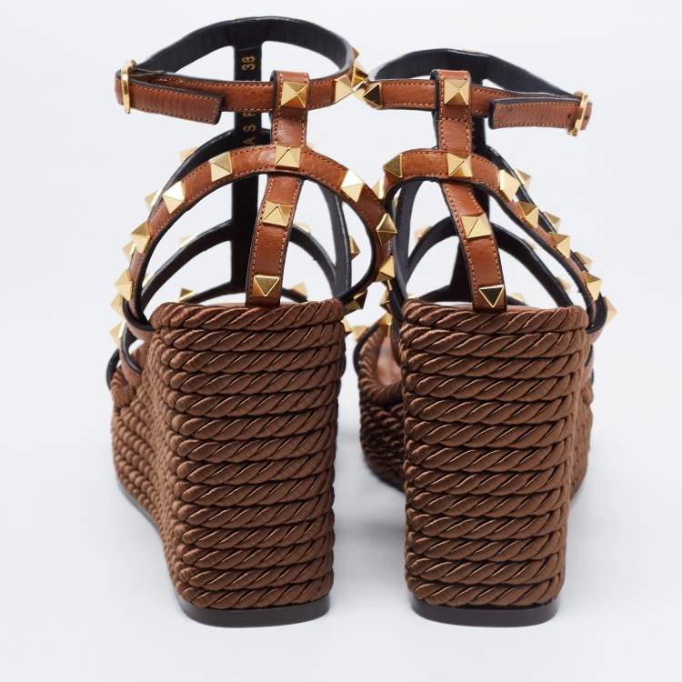 VALENTINO rockstud cork wedges