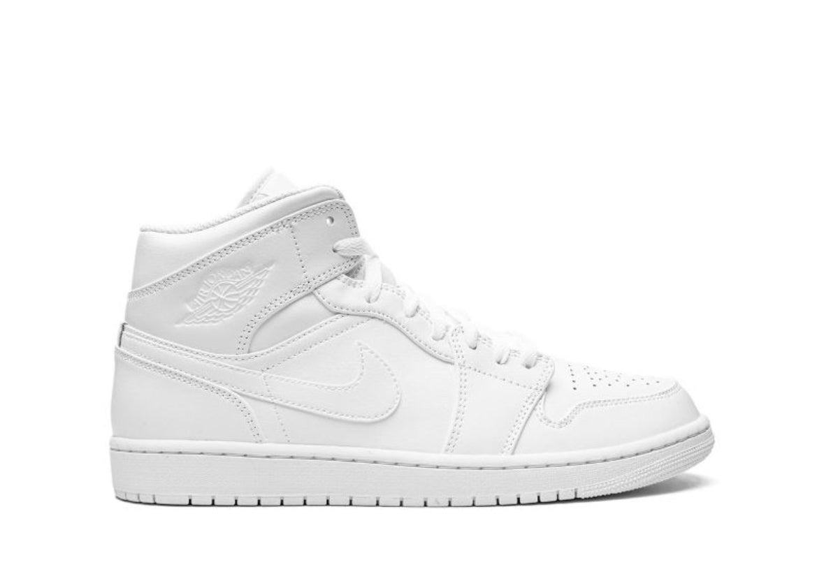 AIR JORDAN 1 MID - "TRIPLE WHITE" SNEAKERS