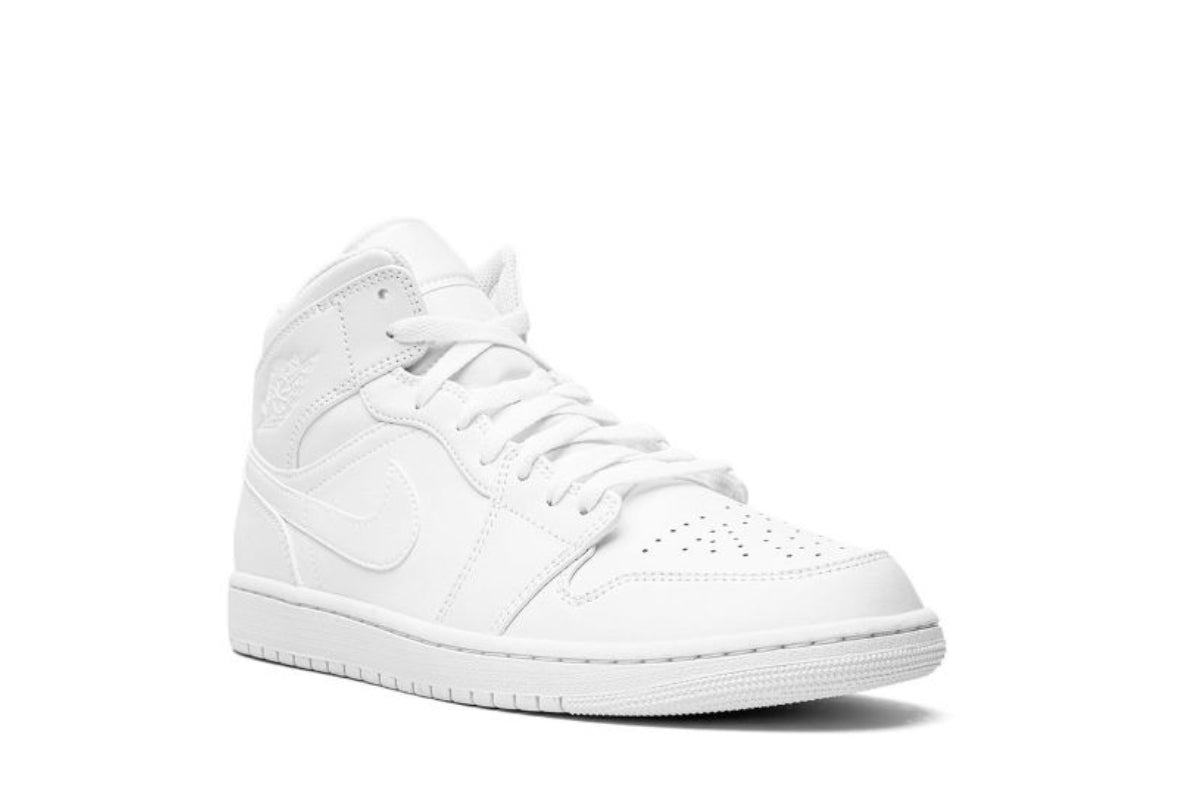 AIR JORDAN 1 MID - "TRIPLE WHITE" SNEAKERS