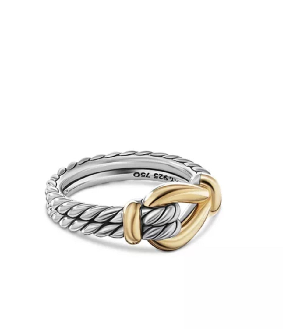 David Yurman 18K Yellow Gold & Sterling Silver Thoroughbred Loop Ring