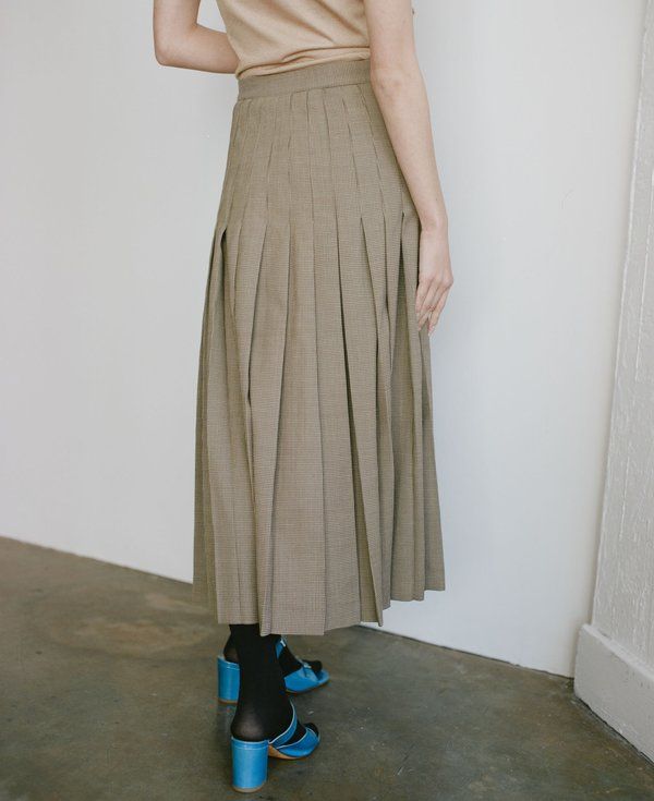 MARYAM NASSIR ZADEH brown pleated maxi skirt