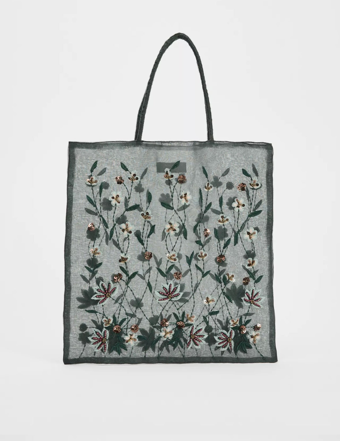 ZARA - Embroidered Fabric Bag NWT