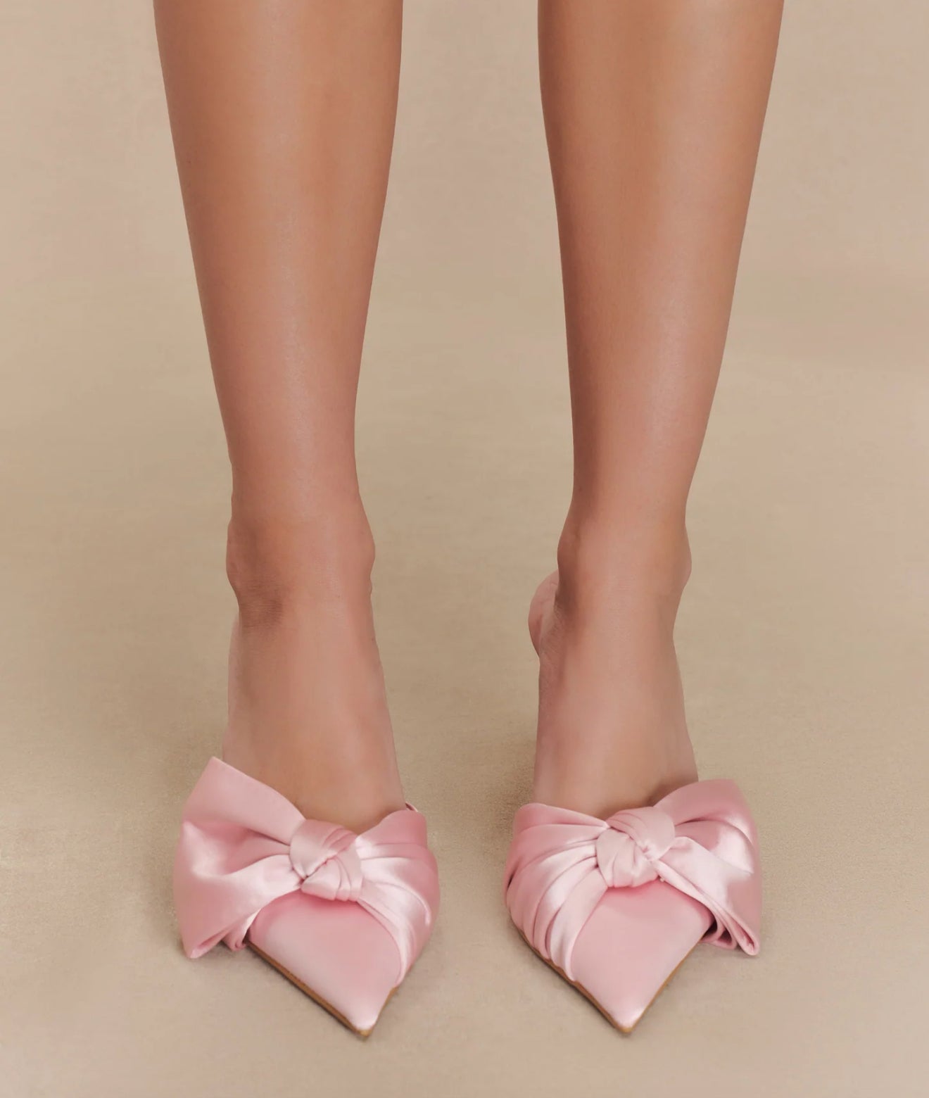 MESHKI - Elena Pointed Satin Bow Heel