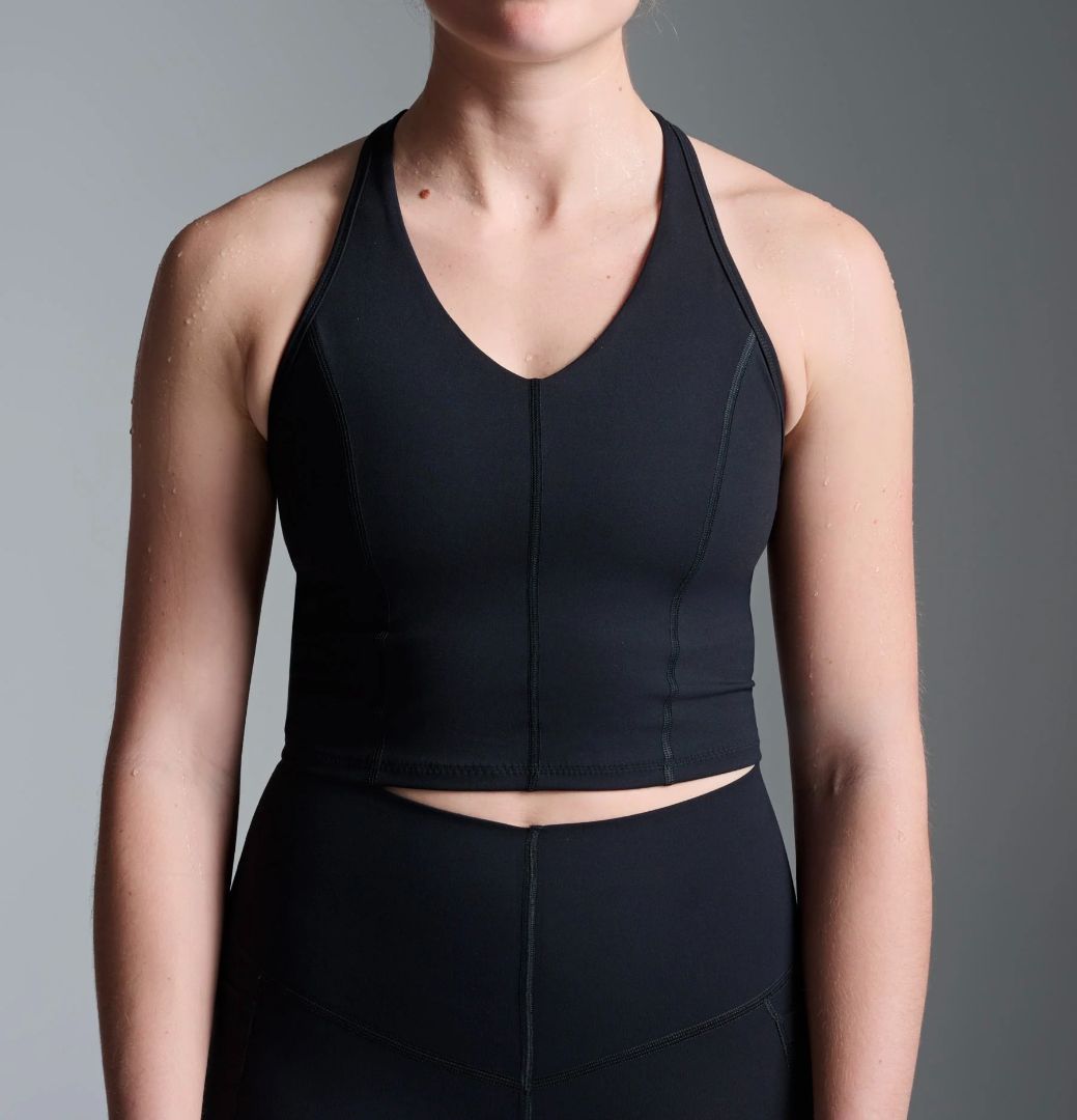 LNDR black long line sports bra
