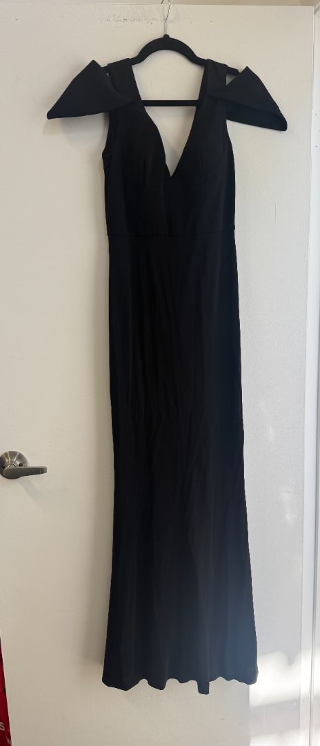 ABS black gown with bow sleeve