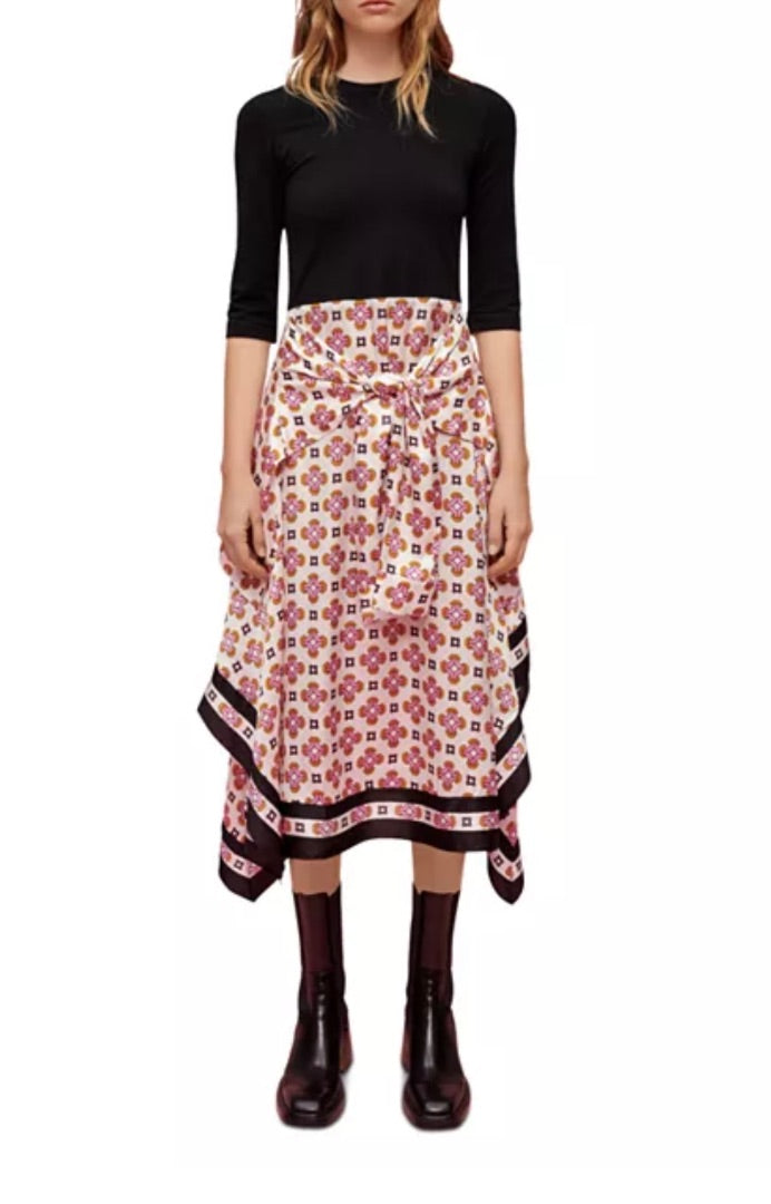 Maje Rosangeo Dress Asymmetric Hem