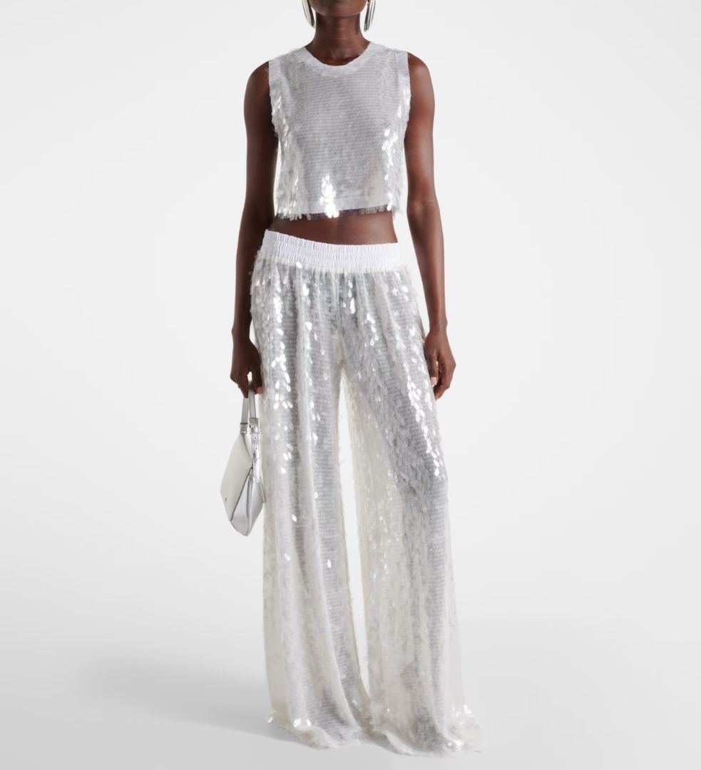 Norma Kamali - Sequined Crop Top