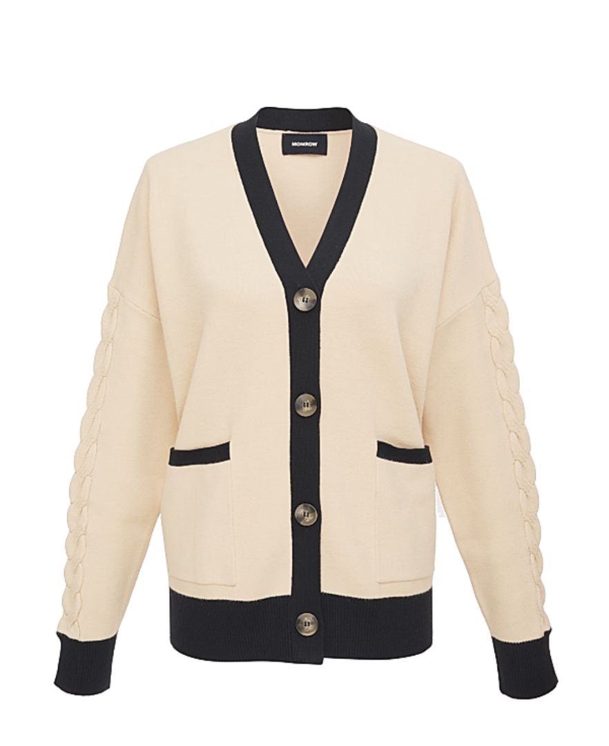 Monrow - Colourblocked V-Neck Cardigan
