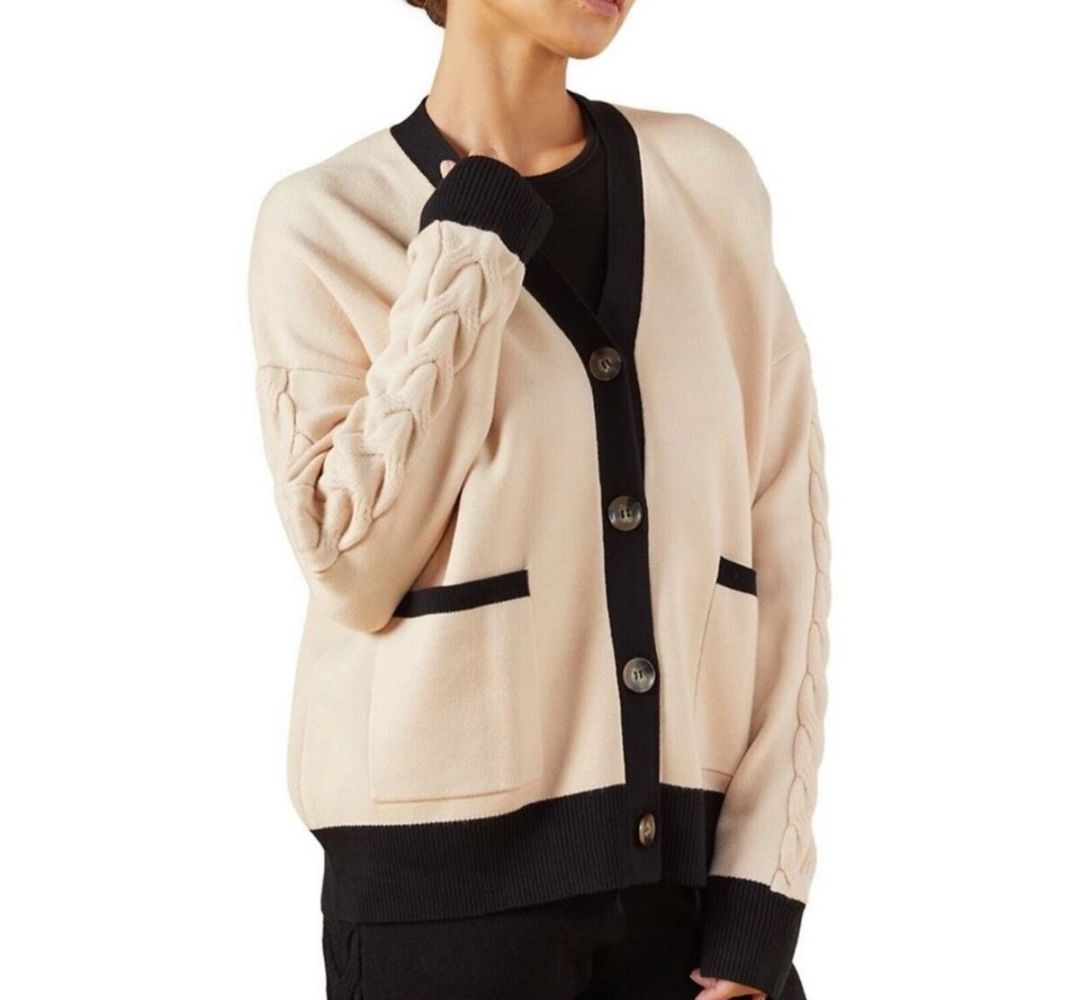 Monrow - Colourblocked V-Neck Cardigan