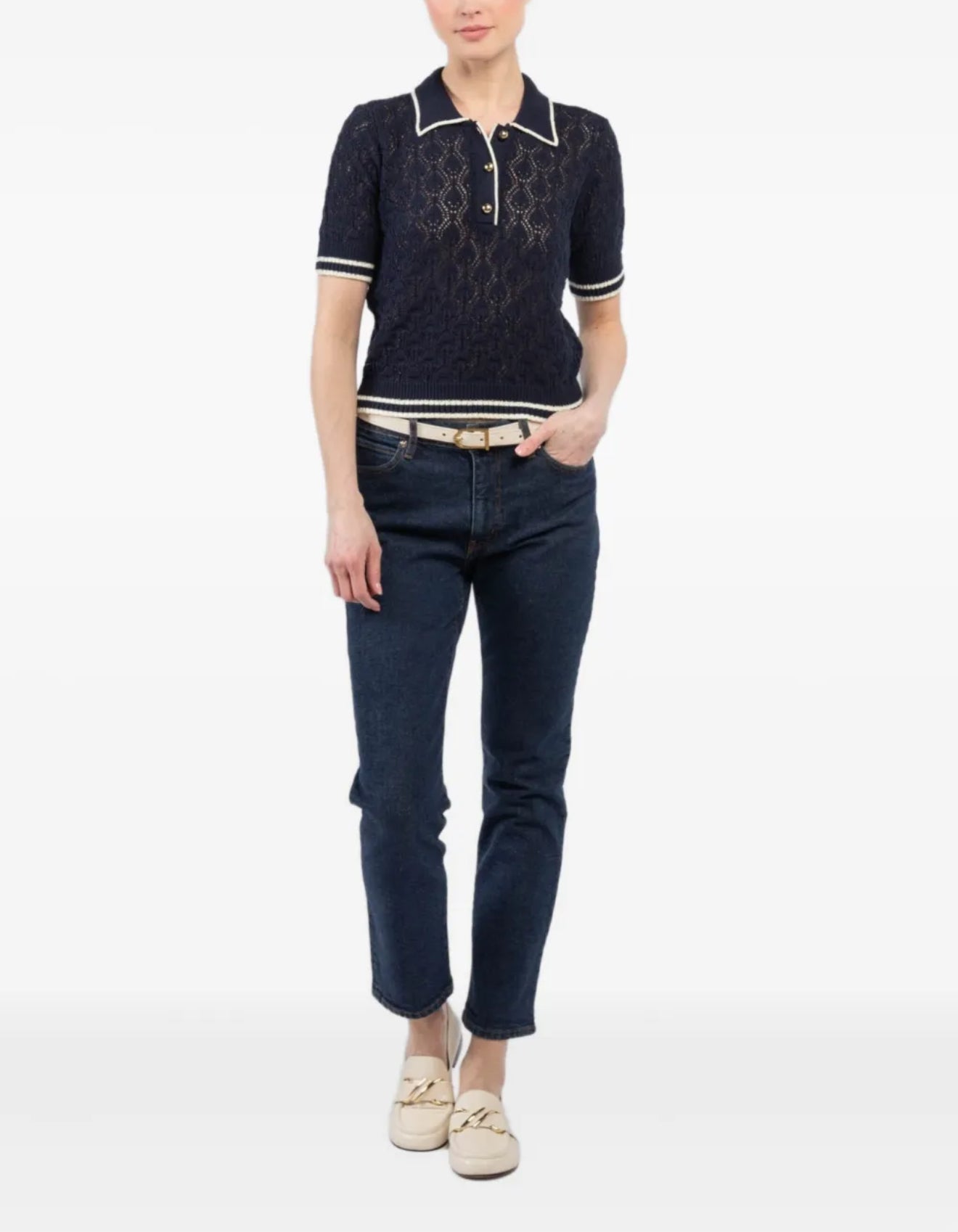 Frame - Knitted Polo Top