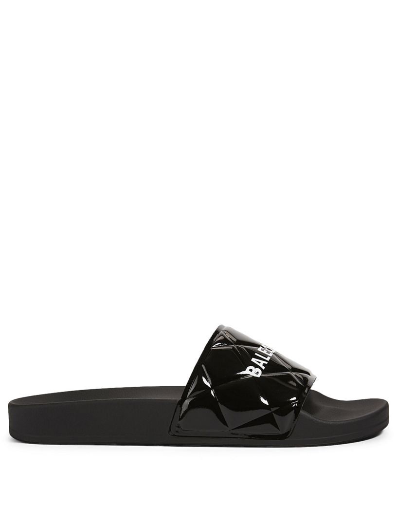 BALENCIAGA black logo slides