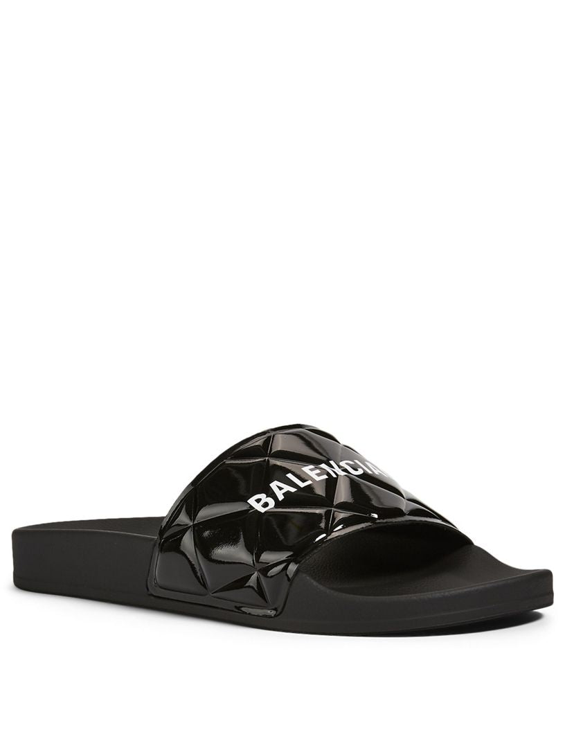 BALENCIAGA black logo slides