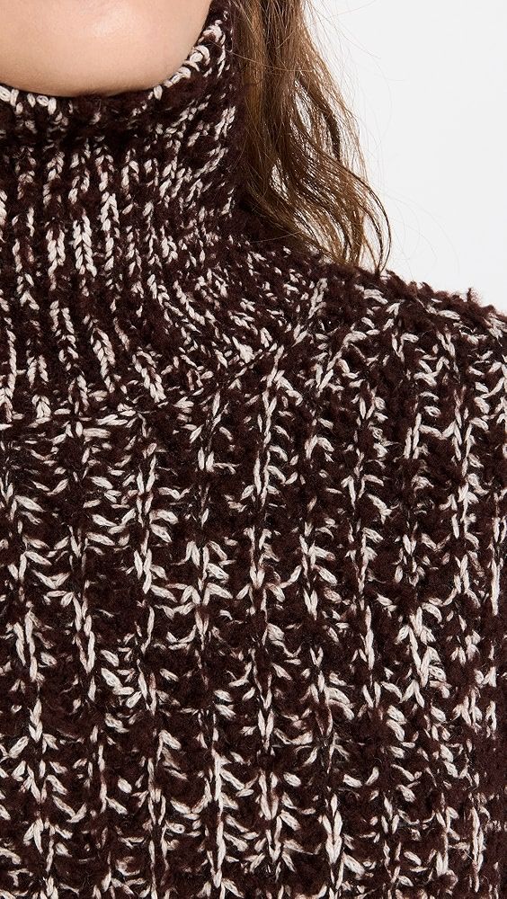 ACNE STUDIO burgundy melage chunky sweater