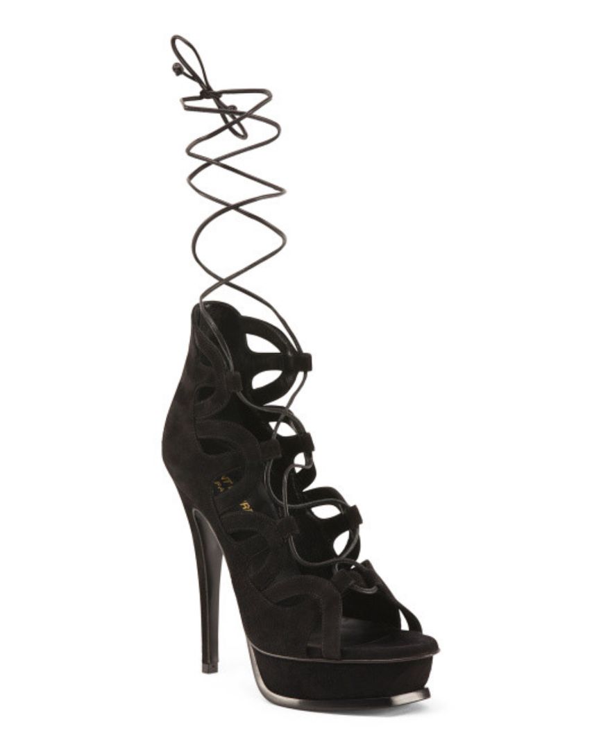 Saint Laurent - Tribute 16 105 ghillie suede lace up sandals