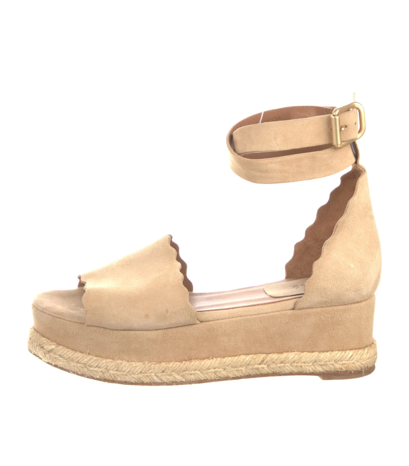 Chloe - Suede Scalloped Espadrilles