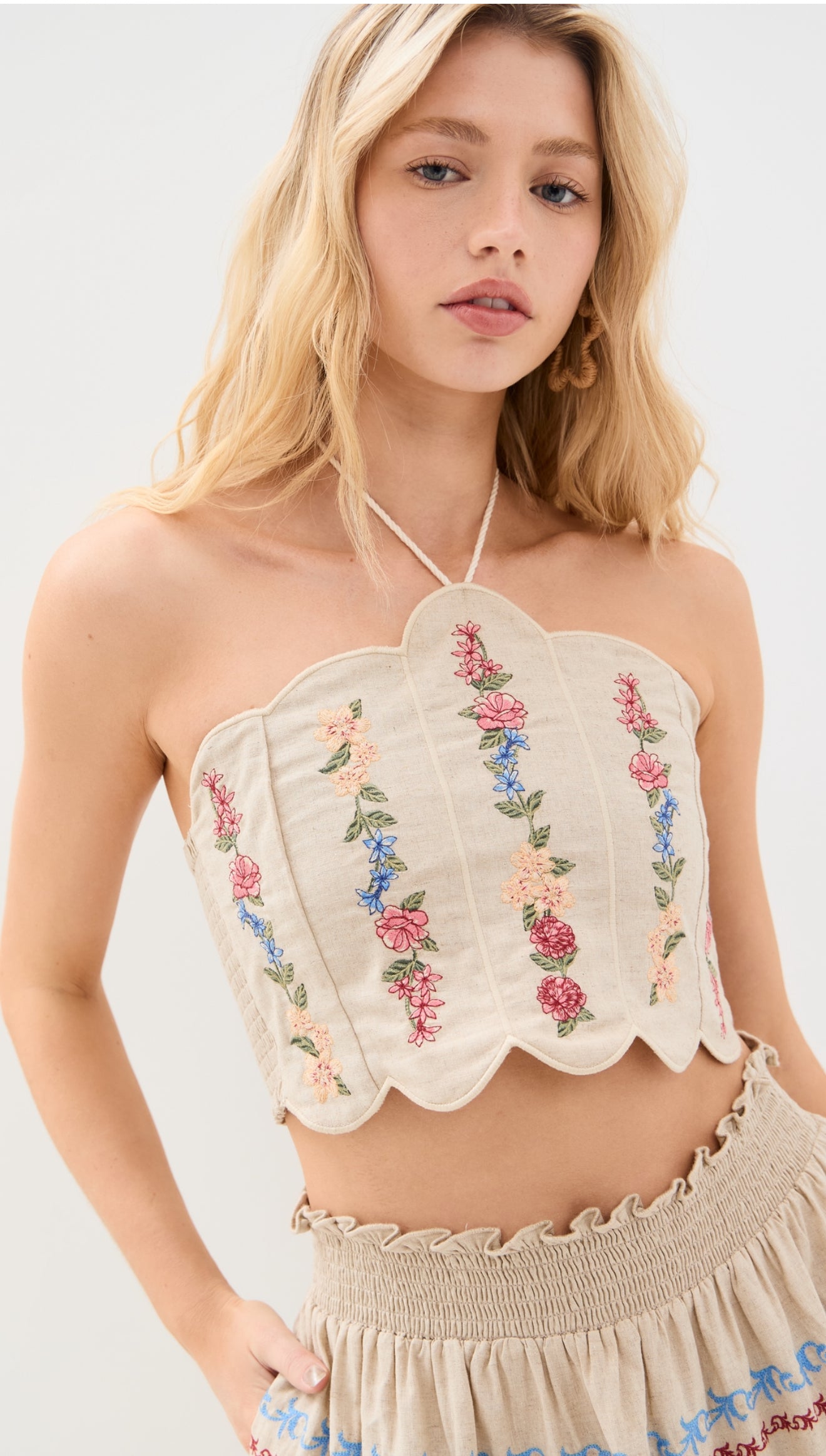 Agua Bendita - Serenity Blush Top & Jenna Blush Skirt