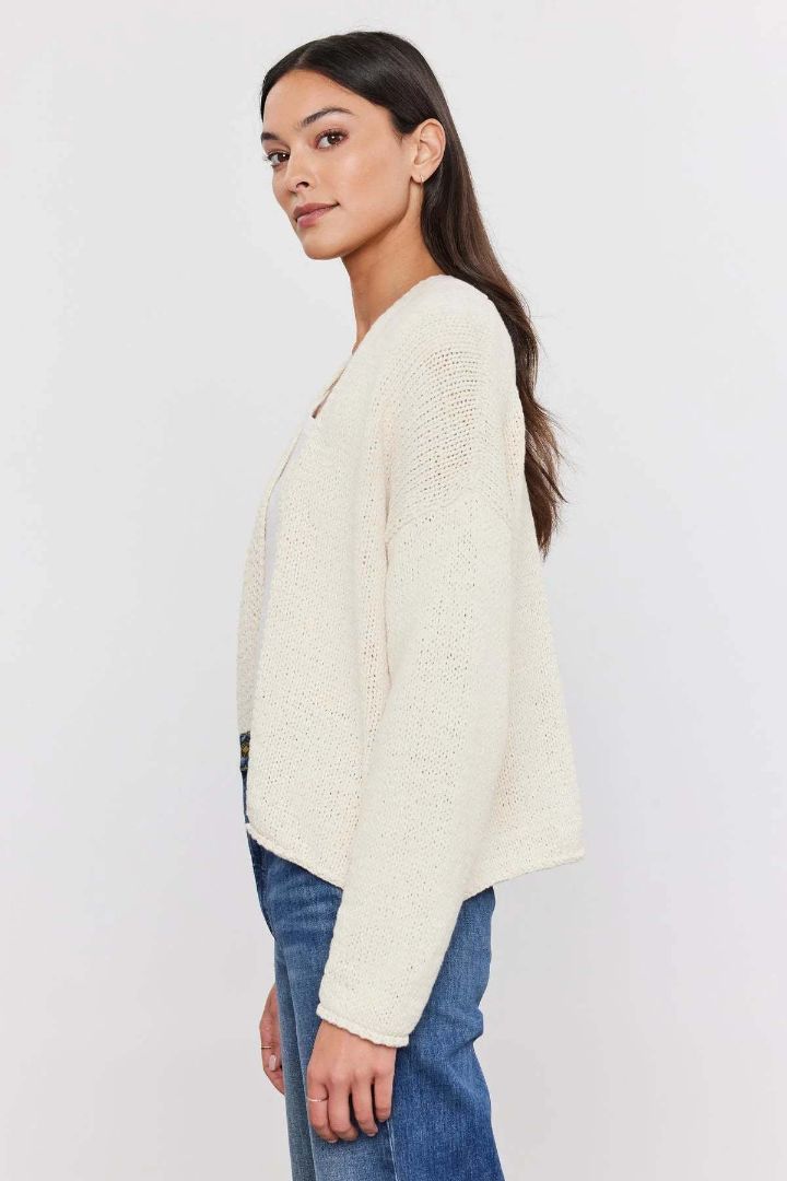 VELVET knit cream cardigan/shrug