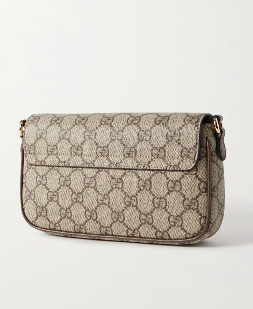 Gucci - Ophidia leather-trimmed printed canvas shoulder bag