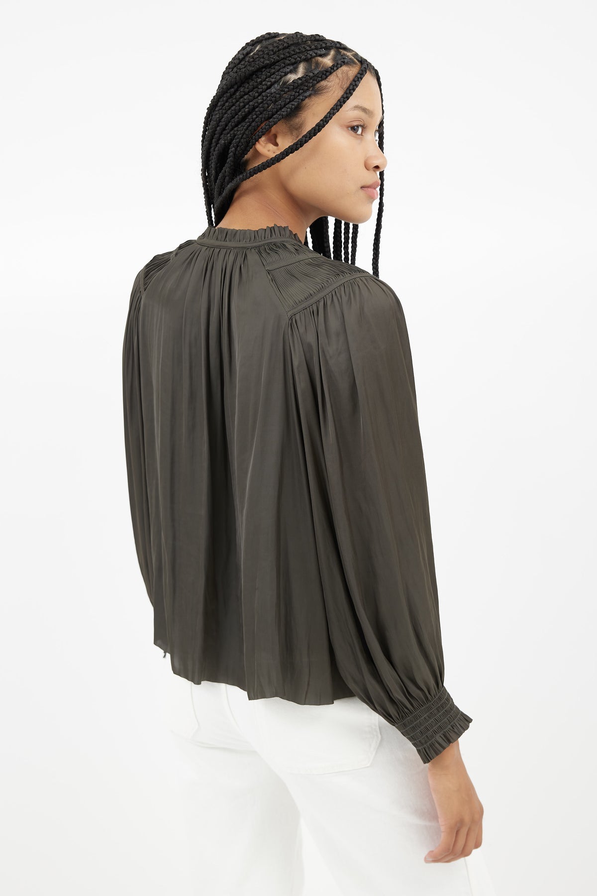 ULLA JOHNSON open neck blouse