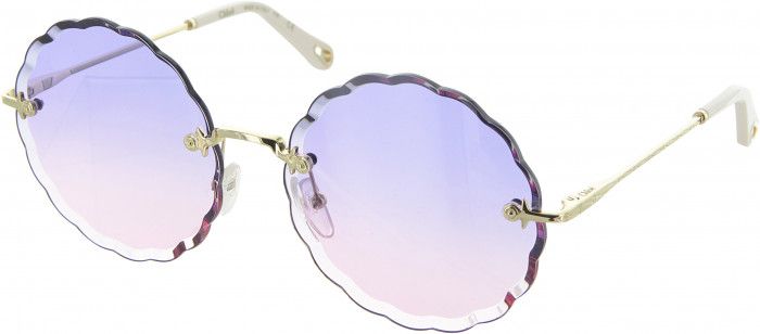 CHLOE sunglasses, purple/pink scalloped lenses with gold