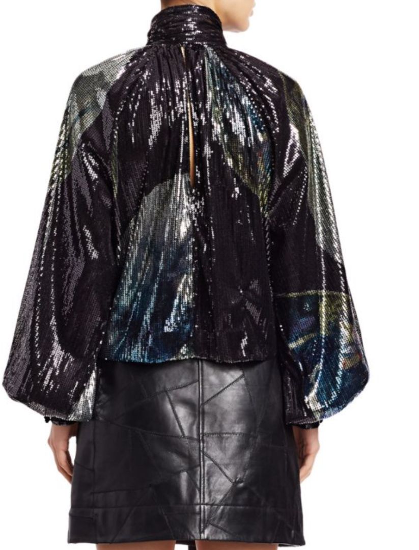 Ganni - Sequin Mesh Top