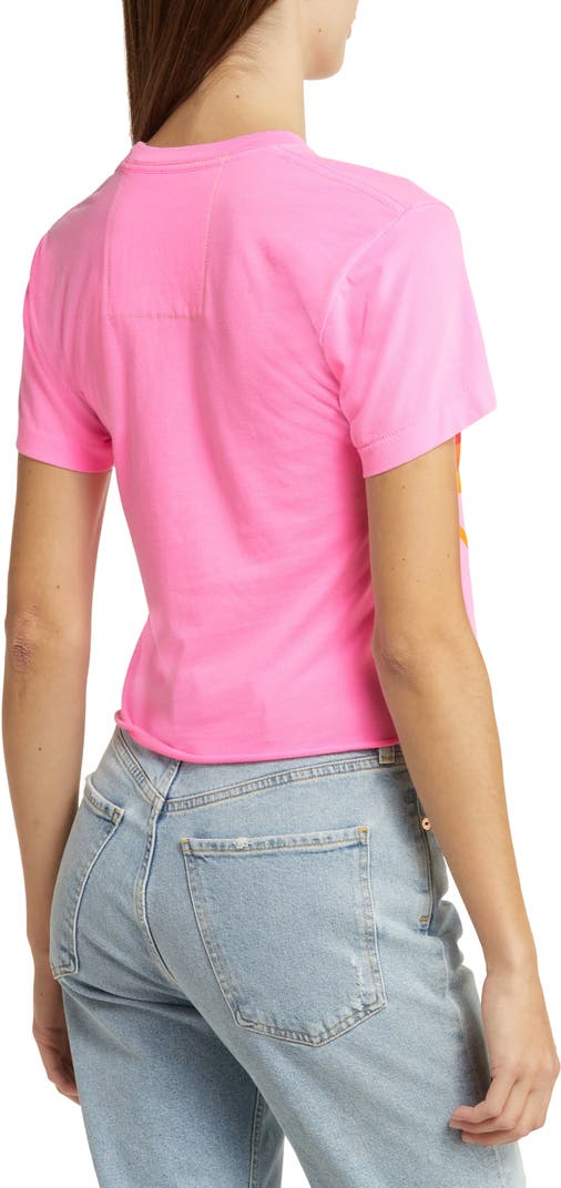 AVIATOR NATION pink crop tee