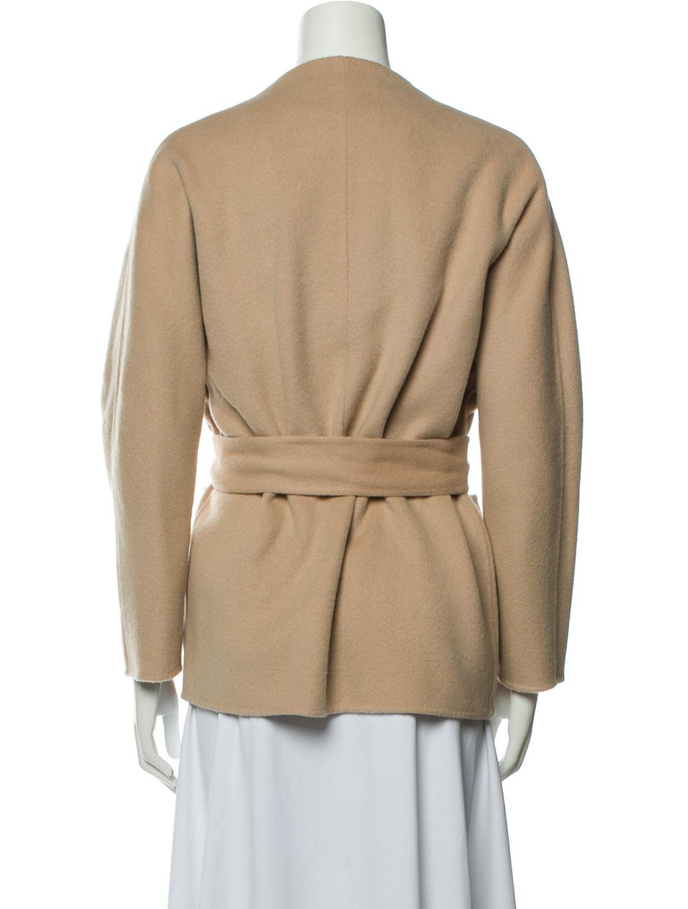 BA&SH PALE PINK WOOL BELTED JACKET WITH OVERSIZED POCKETS