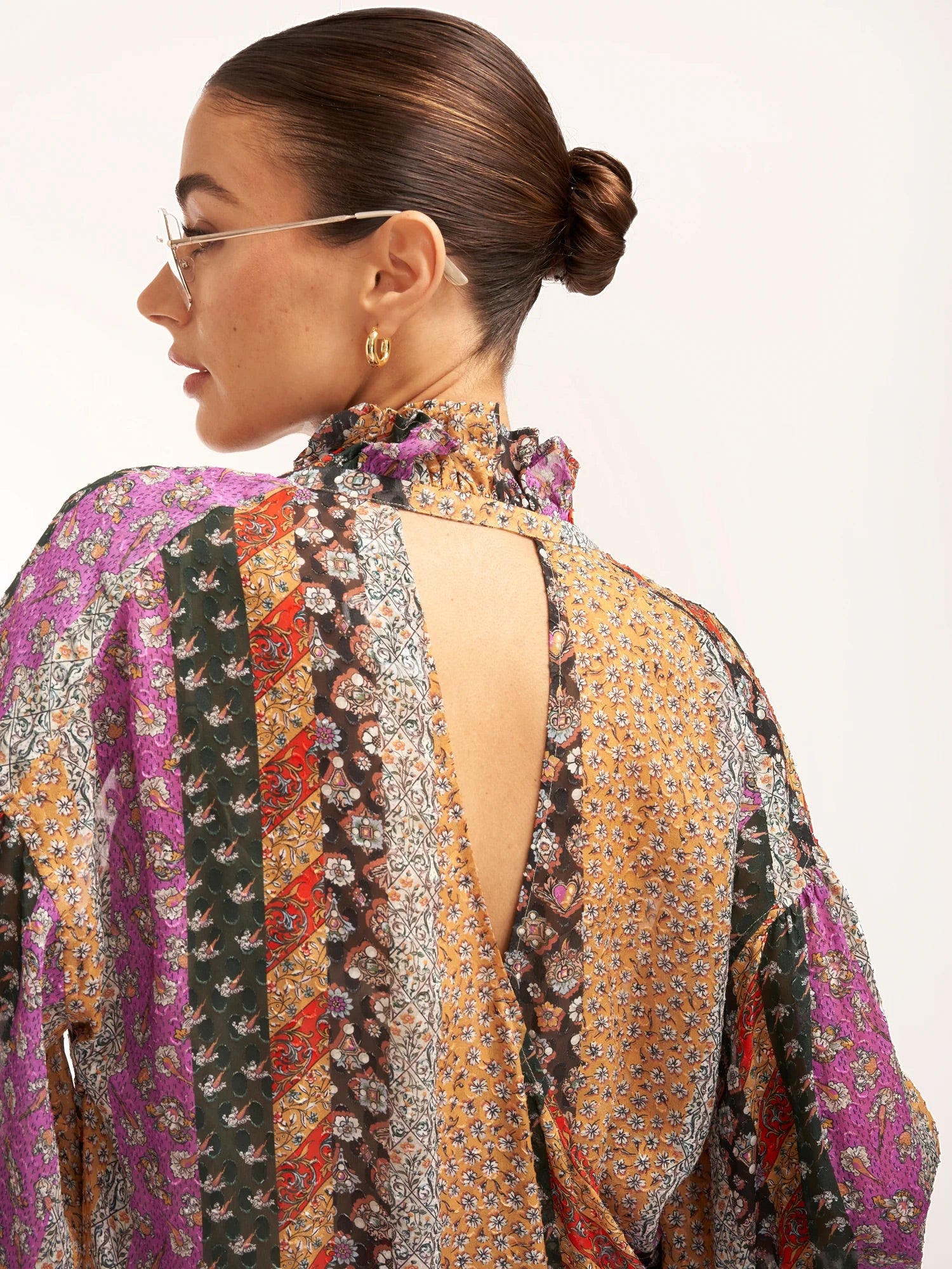 EQUIPMENT floral blouse with nude slip